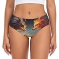 thumbnail image 1 of Balery Red And Gray Flame Fox Ropa Interior de Algodón para Mujer con Dibujo – Braguitas Cómodas y Elásticas, Estilo Clásico-3X-Large, 1 of 6