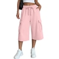 thumbnail image 7 of Noric Women's High Waist Wide Leg Capri Pants Loose Fit Casual Drawstring Multi Pockets Lounge Pants, 7 of 7