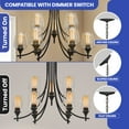thumbnail image 5 of ModFusion 9-Light Chandelier Lamp with Clear Glass Lampshade & Adjustable Chain Height, Modern Pendant Ceiling Light Fixture with E26 Bulb Compatible, Black, 5 of 9
