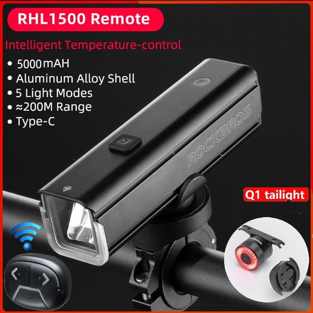 Luz de bicicleta ROCKBROS, faro delantero para manillar de bicicleta, lámpara frontal para ciclismo de montaña, linterna recargable por USB, luz trasera de seguridad Tan Jianjun unisex