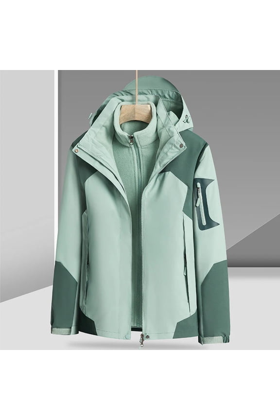 Three-in-one Removable Liner With Velvet Thickening Windproof Waterproof Jacket