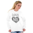 thumbnail image 5 of Cute Edgy Love Me Heart Romantic Women Crewneck Sweatshirt Brisco Brands X, 5 of 6