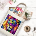 thumbnail image 2 of Shadudu Cute Lion Tote Bag - Lion - Animal Themed - Canvas Tote Bag for Women - Lion Decor - Aesthetic Large Beach Cute for Grocery Shopping Book Teacher (Black - Lion) white, 2 of 6