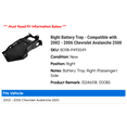 thumbnail image 2 of Right Battery Tray - Compatible with 2002 - 2006 Chevy Avalanche 2500 2003 2004 2005, 2 of 3
