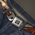 thumbnail image 2 of Buckle-Down Belt, Seatbelt Buckle Belt, Surfboard Cali Scenes Us Flag Stacked Brown, 34 to 52 Inches, 2 of 9