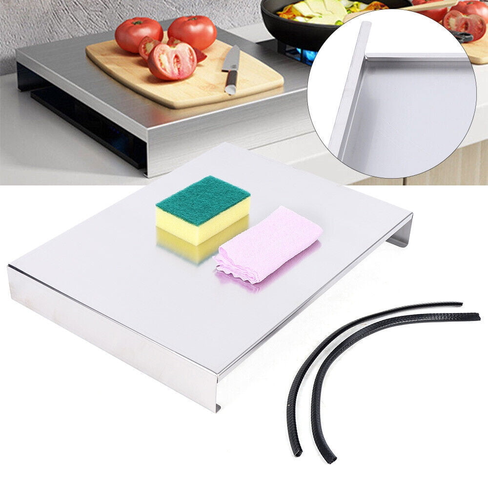 DENEST Silver Stove Top Cover Stainless Steel Gas Stove Top Protective Cover Bracket