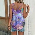 thumbnail image 5 of Sleeveless Cami Tops For Womens Spaghetti Straps Sexy Pleated Tank Tops Women Petal Print T-Shirt Casual Comfy T-ShirtsWomens Crew Neck Top, 5 of 5