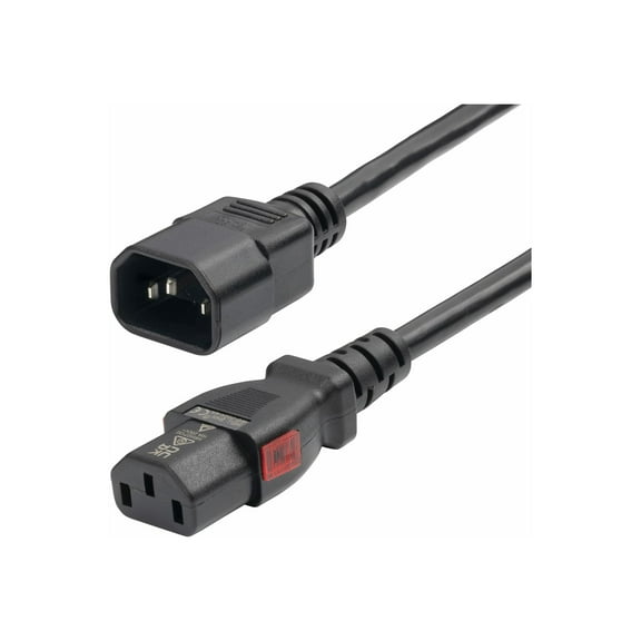 StarTech 10ft 3m Power Extension Cord IEC 60320 C14 to Locking C13 PDU Power Cord 10A 250V 18AWG UL Listed