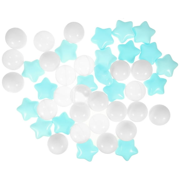 Raindrops 100Pcs Educational Swimming Pits Balls for Ball Pits Round Shaped Blue White Transparent Plastic Playhouses