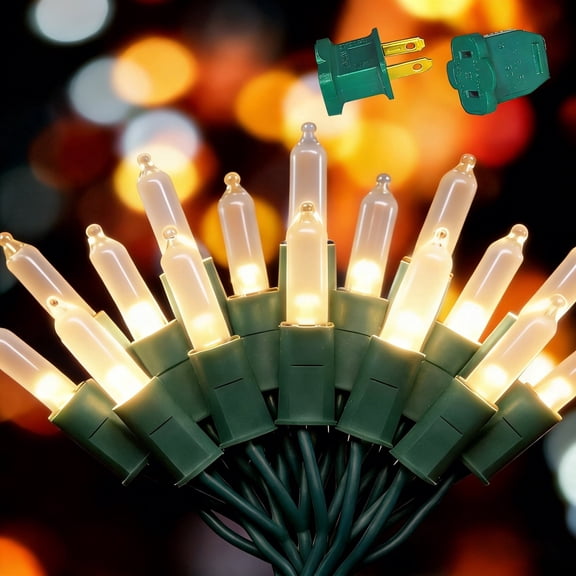 Beatineon 70-Light 23.3ft T5 String Lights, Warm White Steady Glow with Clear Bulbs – IP68 Waterproof Indoor/Outdoor, Connectable up to 15 Sets, ETL Listed