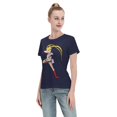 thumbnail image 4 of T-Shirt Basique à Manches Courtes pour Femmes Sailor Moon Lièvre Lunaire, 4 of 6