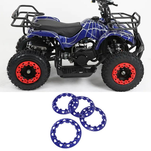 ATV Wheel Trim Hub Scratch Resistant Plastic Hubcap Trim Cover Universal for Go Kart 8 Inch 4Pcs
