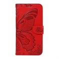 thumbnail image 5 of SaniMore Wallet Case for Samsung Galaxy S22 Plus, PU Leather Embossed Butterfly Flip Folio Cover Card Holder [Kickstand][Wrist Strap] All Arpund Protective Shockproof Shell, Red, 5 of 18
