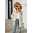 thumbnail image 2 of Women's Long Sleeve Knit Sweater Open Front Cardigan Button Loose Outerwear Tie Front Knot Tops, 2 of 3