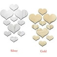 thumbnail image 3 of Paquete de 10 pegatinas de espejo con forma de corazón en 3D para decorar la pared, 3 of 7