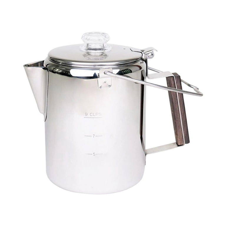 Coffee Percolator Camping, Durable Stainless Steel Camp Brewer Top