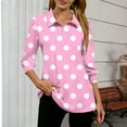 thumbnail image 3 of DAFPZW Polka Dot Shirt for Women Casual 3/4 Sleeve Dressy Blouse Work Business Tops Spring Summer Fashion Outfits, 3 of 5