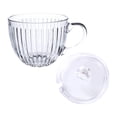 thumbnail image 4 of Vaso de vidrio para cereales, tazón de vidrio con tapa, tazón de vidrio para gachas, taza de desayuno con asa, tazón para leche y fruta., 4 of 5