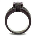 thumbnail image 3 of Womens Coffee Brown Ring Anillo Cafe Para Mujer Stainless Steel with AAA Grade CZ in Amethyst Vasto, 3 of 4