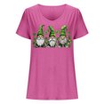 thumbnail image 4 of lcziwo Irish Shirts for Women 2025 Summer Short Sleeve T Shirt Cute Wine Glass Graphic Tees Loose Fit U Neck Blouses St. Patrick's Day Vacation Tops Hot Pink L Todays Daily Sales, 4 of 5
