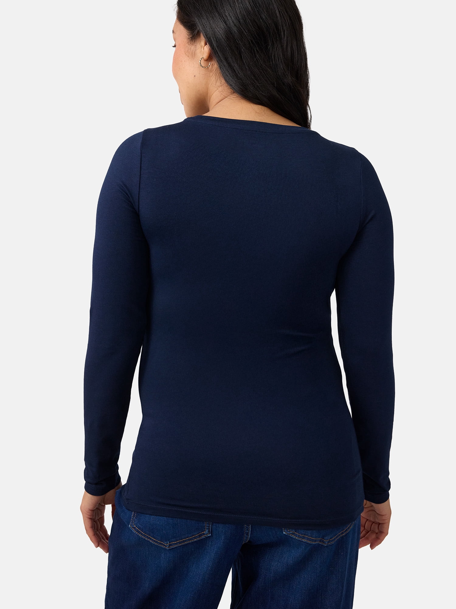 Ingrid & Isabel For Every Belly Women's Maternity Scoop Tee with Long Sleeves, Sizes S-XXL