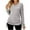 Gray, variant on HAiming Long Sleeve Tops for Women Casual Basic Solid Color V Neck Slim Tunic Shirts with Side Ruched Drawstring