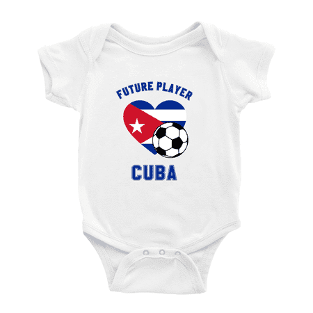 

Future Soccer Player Cuba Soccer Fan Cute Baby Clothes Unisex (White 6-12 Months)