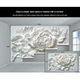 thumbnail image 5 of White Peony Relief Wall Mural, Blooming Flowers Wallpaper, Nordic Modern Luxury Art Large Poster Wall Sticker For Bedroom Living Room Office 118"W x 83"H (Not Peel and Stick), 5 of 6