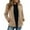 C-Khaki571, variant on DHFJKG Womens Hooded Jacket Fuzzy Slim Fit Solid Color Stand Collar Zipper Outwear Soft Autumn Winter Cozy Coat