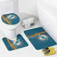 thumbnail image 4 of Miami 4 Pcs Shower Curtain Set with Non-Slip Rug, Toilet Lid Cover and Bath Mat, Shower Curtain with 12 Hooks, Waterproof Football Shower Curtains for Bathroom Decor, 4 of 6