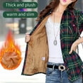 thumbnail image 4 of Womens Sherpa Fleece Lined Flannel Shirt Jacket Warm Button Up Winter Casual Fashion Plaid Shirt Jackets Coat, 4 of 5