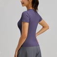 thumbnail image 4 of Ichuanyi Workout Tops for Women Short Sleeve Athletic Tee Slim Cutting Summer Running Gym Fitness Yoga Sports T-Shirt, 4 of 6