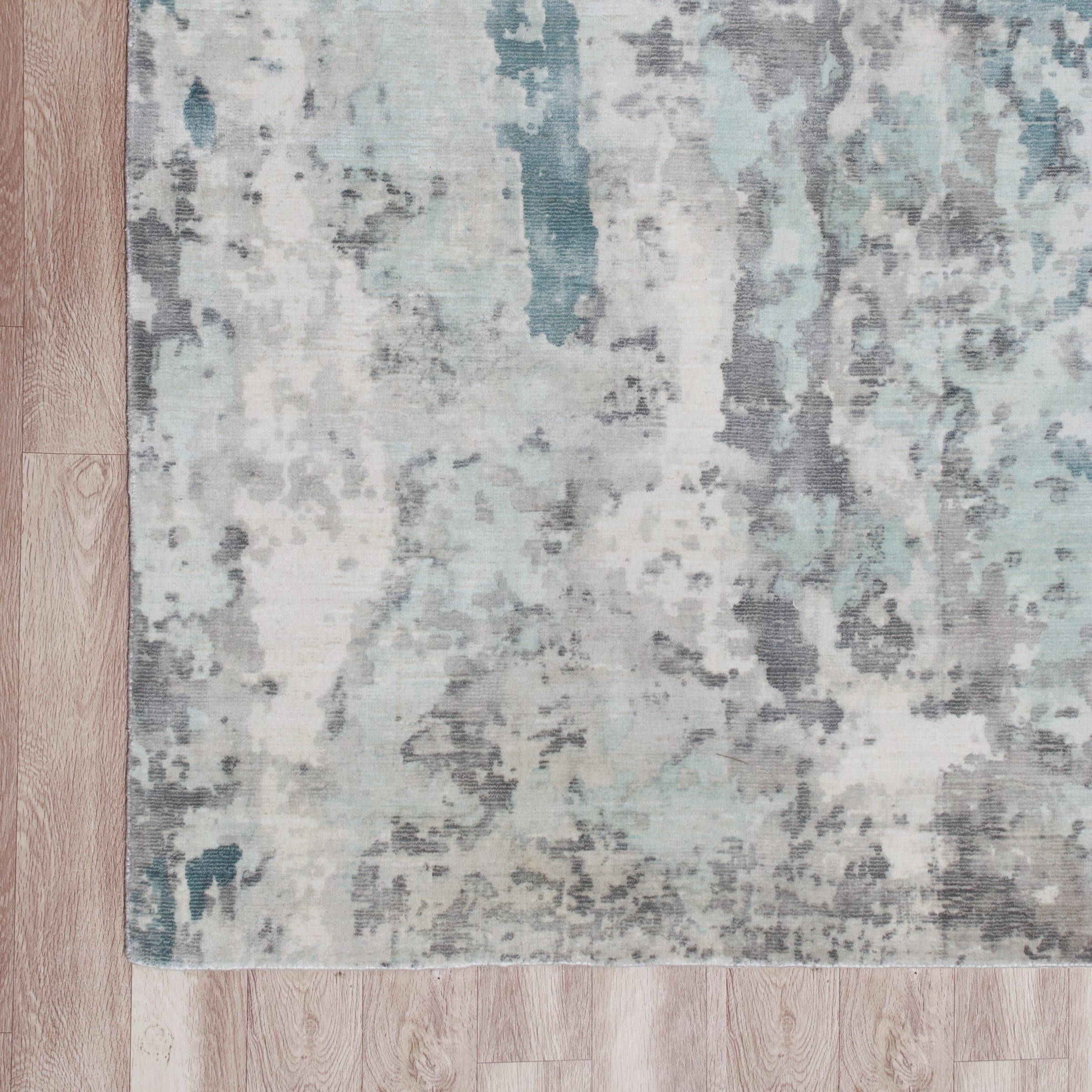 Ox Bay Hand Loomed Contemporary Coastal Abstract Area Rug, Gray / Blue, 9' x 12'