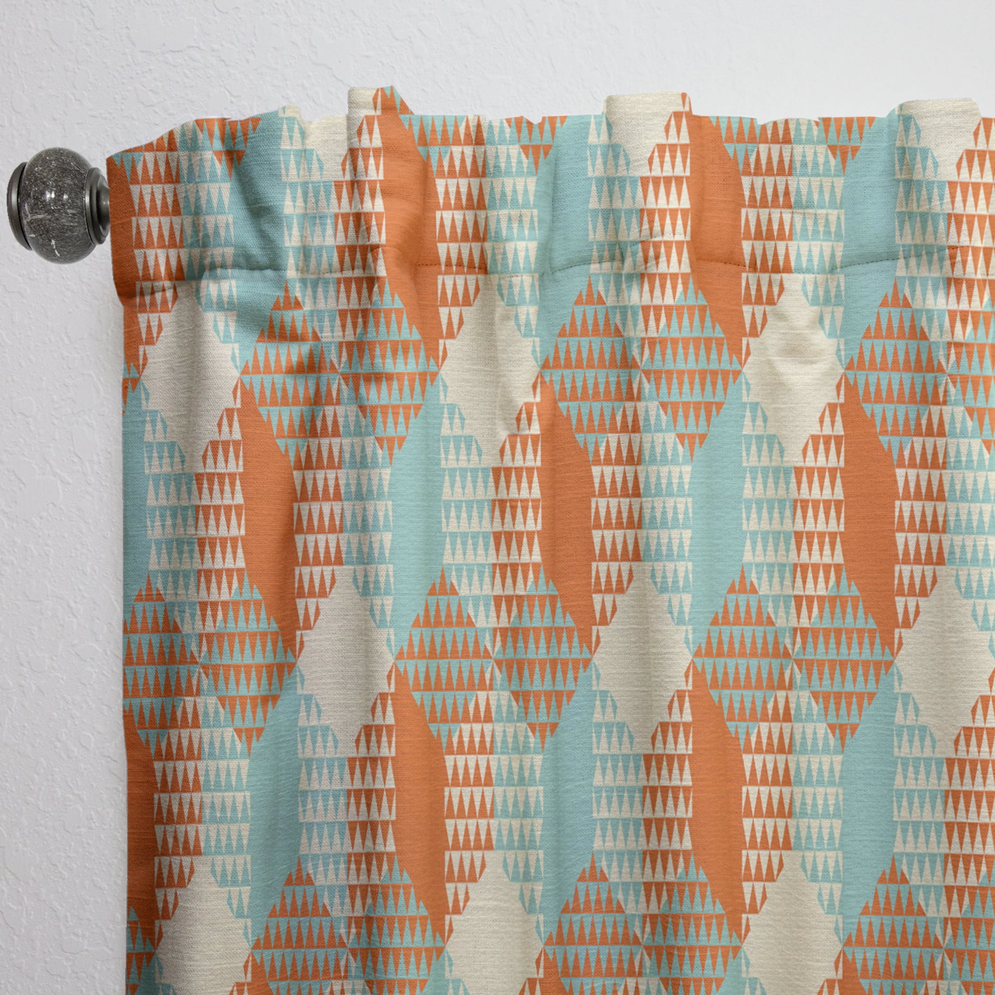Designart 'Hexagon Retro Pattern V' Mid-Century Modern Curtain Panel