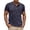 a-163Navy35, variant on Mens Stand Henley Collar Three Button Heather Solid Color Short Sleeve Bust Pocket T-Shirt Slim Fit Daily Summer Outdoor Travel Casual Tops Casual Top Blue XL