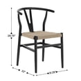 thumbnail image 5 of Flash Furniture Commercial Grade Wishbone Style Wood and Kraft Paper Stackable Dining Chair with Black/Natural Finish - Set of 2, 5 of 11