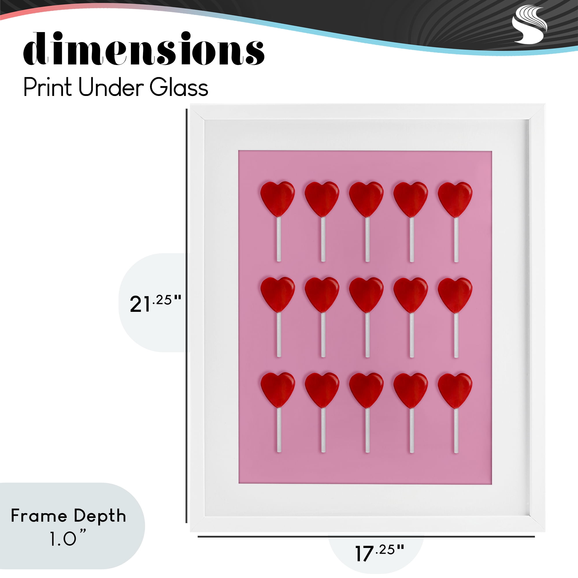 Stupell Industries Heart Lollipops Collection White Framed Print Under Glass, design by LISH Creative
