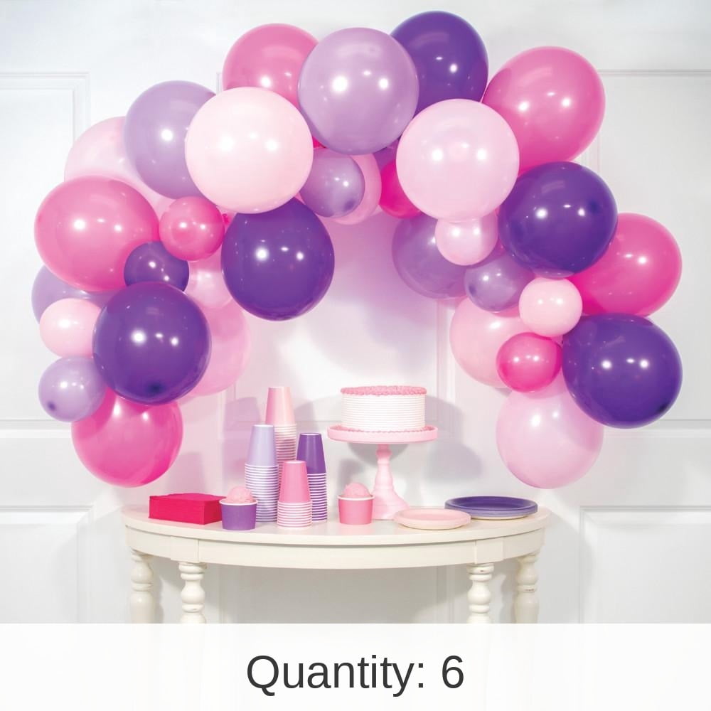 6 Kits Bulk Pink and Purple Six Foot Balloon Arch Kit
