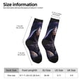 thumbnail image 2 of KLL Purple Moon Cat Print Cool Socks Men's Women's Crew Socks Funny Crazy Novelty Stockings, 2 of 6