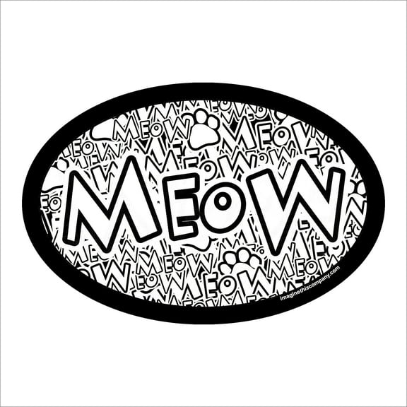 Crazy Meow Oval Magnet