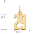 thumbnail image 4 of 14K Yellow Gold Polished Finish Small Size Elongated Shape Number 29 Charm Pendant, 4 of 4