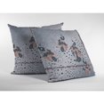 thumbnail image 1 of Amrita Sen Coussin en Suède Peint Paon Gris sur Blanc, 1 of 4