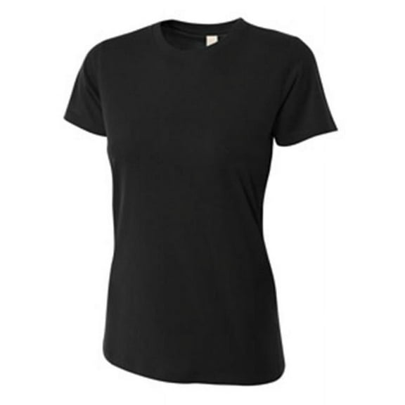A4 NW3249 Womens Combed Ring-spun Short-Sleeve Tee - Black, Medium