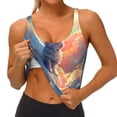 thumbnail image 3 of Pofeuu Sunshine Winged Rabbit Print Sports Bra for Women Sexy Vest Yoga Running Gym Fitness Crop Bras Tops-Large, 3 of 8