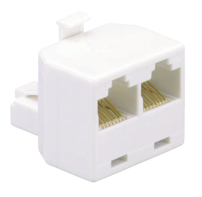 At&t 91115 Fourline Dual Outlet Adapter In White