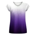 thumbnail image 4 of ZQGJB Women's Cap Sleeve Tank Tops Trendy U Neck Tie Dye Gradient Print Summer Casual Shirts Loose Relaxed Fit Basic Workout Tees Blouse Purple S, 4 of 4