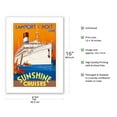 thumbnail image 2 of Sunshine Cruises - Lamport & Holt Line - Vintage Ocean Liner Travel Poster c.1930s - Bamboo Fine Art 290gsm Paper (Unframed) 12x16in, 2 of 4