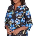 thumbnail image 4 of Alfred Dunner Womens Watercolor Floral Velvet Trim Top, 4 of 4