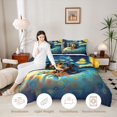 thumbnail image 3 of Homewish Starry Night Dachshund Twin Comforter Sets,Cartoon Pet Dog Bedding Set,Black Reversible,2pcs,1 Comforter and 1 Pillowcase, 3 of 7