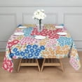 thumbnail image 3 of Vibrant Mixed Pioneer Flower Pattern Square Tablecloth,Waterproof Square Table Cover,Wipeable Spillproof Washable Table Cover for Home Kitchen Party Decor 42"X42"(107x107cm), 3 of 6